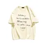 Camiseta de Verano Holgada Estilo Perezoso con Estampado de Letras, Cuello Redondo, Manga Corta, Versátil, Estilo Coreano, con Acabado de Alta Gama