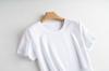 Camiseta Feminina de Algodão Mercerizado Dupla Face de 15 Cores Camiseta Feminina de Manga Curta Branca Camiseta Feminina de Verão Solta Decote V Cor Pura