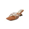 Temporada del Primer Encuentro: Sandalias de tacón alto, tejidas, de estilo francés, increíblemente hermosas, cómodas, no fatigantes, para mujer, a la moda y con estilo para usar al aire libre