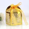 Caja de dulces hueca con diseño de corazón de Amazon azul real caja de embalaje de dulces para bodas fábrica en stock venta al por mayor