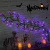 Lámpara de árbol de simulación de ratán LED de Halloween, lámpara de ratán con diseño de calabaza, murciélago araña, atmósfera de festival fantasma, lámpara de árbol decorativa