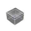 Caja de dulces transparente cuadrada de plástico de grado alimenticio, 8x8x6 cm, para bodas, venta al por mayor de fábrica
