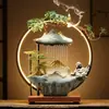 Estilo Zen Chinês Decoração de Fonte de Água da Sorte para Escritório Lâmpada Anel Incensário de Fluxo Reverso Casa Circulante Presente de Inauguração