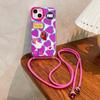 Capa de Telefone Crossbody Criativa Leopard Love iphone14promax iPhone15 Transparente Resistente a Quedas Adequado