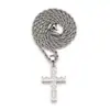 Explosiones Transfronterizas de Alta Calidad Lujo Cuadrado Zirconio Cruz Collar Cobre Chapado Colgante Cruz de Zirconia para Transfronterizo