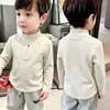 Sudadera unisex con media cremallera, nuevo estilo 2026, cuello medio alto para niños, manga larga, estilo coreano, colección primavera/otoño, top para niños