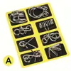 Anillo Chino Serie Nueve Entrelazados Desbloqueo y Desabrochado Juego de Ocho Piezas Venta al por Mayor Hebilla de Inteligencia Juego de 8 Piezas Hebilla Rompecabezas de Metal Abc
