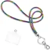 Cordón Redondo con Tachuelas de Diamante, Pulgada Todo Alrededor Brillante Cadena de Cristal Cordón para Cuello Collar Portapase de Identificación para Mujer