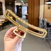 Pasador de Perlas para Mujer Clip de Lazo Estilo Coreano Pinza de Tiburón para la Parte Trasera de la Cabeza Accesorios Metálicos Grandes y Simples para el Cabello