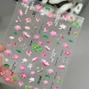 Novos Adesivos de Unhas Verão Flor de Lótus Estilo Antigo Bordado Estilo Chinês Folha de Lótus Peixe Koi Embossado Tridimensional Unhas DIY