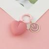 Llavero con forma de corazón de amor, colgante con cara sonriente de dibujos animados, hebilla de anillo de metal, accesorios para llaves, bolso de pareja, accesorios de joyería
