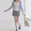 Cardigan de tricô elegante estilo francês com proteção solar de seda gelada para mulheres, estilo curto fino de verão com sobreposição de xale