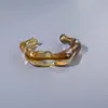 Pulseira de Acrílico Transparente Nova Moda Fresca Transfronteiriça Geométrico Assimétrico Textura Plissada Pulseira Aberta para Mulheres