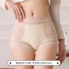 Calcinha sexy de renda de cintura alta com efeito modelador para barriga feminina, algodão na parte íntima, respirável, amiga da pele, leve, plástico, translúcida, calcinha feminina sexy