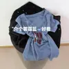 Suéter Redondo de Manga Corta con Estampado de Letras Estilo Americano para Mujer, Top de Verano Único y Hermoso que Combina con Todo