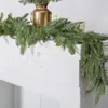 Amazon Transfronterizo Planta Verde Simulada Pino Plano Ratán Decoración Navideña Goma Suave Hojas de Pino Ratán Simulado