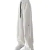 Pantalones de Pierna Ancha Bordados con Letras para Mujer Otoño Invierno 2026 Nuevos de Cintura Alta Adelgazantes Pantalones Americanos Saber Deportivos Casuales Pantalones Banana