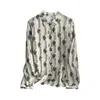 2026 Foto Real Otoño Nuevo Estilo Camisa Estampada Top Estampado Camisa Estampada Artística Francesa Top Versátil para Mujer