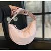 Bolso bandolera estilo Mori para mujer, de gran capacidad, estilo artístico de verano 2024, de tela con diseño de dumplings en color sólido, informal, deportivo, para el hombro.
