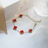Set de trébol de cuatro hojas de acero de titanio de doble cara transfronterizo de Amazon: pulsera, collar, pendientes, anillo, juego de cuatro piezas, joyería que no se decolora