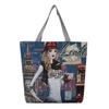 Estilo étnico lona saco grande de lado único jacquard bordado elefante bolsa bolsa de ombro versátil animal padrão bolsa das mulheres