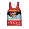 Moda Verão Colete Masculino Confortável Casual Estampa Digital 3D de Natal Top Masculino Personalização de Padrão
