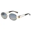 Ps33486 Gafas de Sol de Alto Gama con Nicho Ovalado Retro que Modifican la Forma del Rostro, Gafas de Sol Polarizadas de Metal Anti-UV