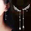 Shen Miner con temperamento aguja de plata circón alas de ángel aretes mujer aretes largos Japón Corea joyería al por mayor