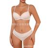 Ropa interior sexy transparente con aro de acero, push-up, cómoda, no fina, conjunto completo de sujetador, nuevo color de piel, súper ventas transfronterizas