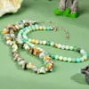 Comercio Exterior Más Vendido Collar Irregular de Piedras Naturales para Hombres y Mujeres Collar de Cuentas de Piedra Amazonita Capas Joyería Transfronteriza Venta al por Mayor