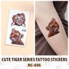 Em estoque atacado adesivos de tatuagem à prova d'água animal adesivos de tatuagem de tigre fofos pequenos frescos adesivos de rosto adesivos de braço para homens e mulheres