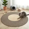 Tapete de chão trançado nórdico, brinquedo para gato resistente a arranhões, arranhador de gato durável e que não solta pelo, cama integrada para gato e cachorro, tapete de dormir de corda de algodão
