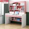 Escritorio infantil con estantería y librero, escritorio de estudio y escritura para estudiantes integrado, uso doméstico, juego de escritorio de computadora y silla para habitación de niñas