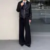 Pantalones de vestir casuales de pierna ancha, con caída, corte holgado, plisados, línea A, estilo Old Money, Cleanfit, coreanos, para hombre