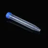 Tubo de centrífuga de 15ml com tampa azul fundo pontiagudo fundo redondo tampa de rosca escala plástica tubo de ensaio tubo de centrífuga plástico descartável