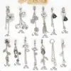 Colgante de Borla de Lazo de Plata Antigua Accesorios de Cara Feliz diy Pulsera de Cristal Collar Accesorios de Linterna de Calabaza