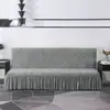 Capa de sofá jacquard stretch de cobertura total sem braços, capa para sofá-cama dobrável, capa de sofá à prova de poeira estilo saia para todas as estações