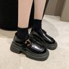 Mocasines para Mujer 2024 Nuevo Otoño Casual Estudiante Zapatos Negros para Mujer Estilo Británico Suela Gruesa Mary Jane Zapatos de Cuero Pequeños
