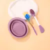 Tazón Plegable de Silicona para Fregar Limpiador de Brochas de Maquillaje Palo para Mascarilla Facial Herramienta de Belleza
