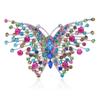 Nuevo broche retro exagerado de mariposa, broche creativo de color con diamantes de imitación y ramillete de insectos, alfiler para ropa, venta al por mayor