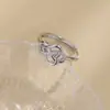 Selección Artística de Anillos con Símbolo de Infinito Hueco, Estilo Lujo Ligero, Anillos con Forma de Corazón para Niñas, Anillos de Zirconia Amor Eterno, Modernos