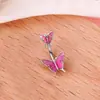 Anillo para ombligo de acero inoxidable directo de fábrica, moda europea y americana, colgante de cabeza de conejo rosa, clavo para ombligo, anillo umbilical, transfronterizo