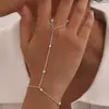Nuevo Pulsera de Cuentas Geométricas de Amazon, Lujo Ligero y Estilo Fresco, Joyería de Mano para Mujer, Accesorios de Cadena para Dedos de Moda para Vacaciones en la Playa