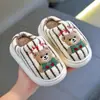 Chinelos de Algodão para Crianças Outono e Inverno Novo Estilo para Meninas Desenho Animado Ursinho Fofo Casa Quente Plus Veludo Pai e Filho Casa Chinelos de Algodão
