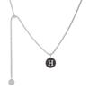 Collar con cadena de acero de titanio y letra H para mujer, diseño de nicho, estilo hip hop, con costuras, cadena larga para suéter.