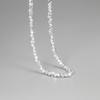Coréia dongdaemun 925 prata esterlina diamante octogonal quadrado quebrado colar de prata ins verão clavícula cadeia tremolo mesmo estilo