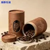 Latas de Papel para Granos de Café de Alta Gama con Ventana, Tubos de Café Sellados con Papel de Aluminio de Grado Alimenticio Personalizados, Se Pueden Imprimir con Logo, Específicamente para Cafeterías