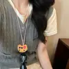 Bolsa de Llaves Larga de Cuero con Colgante para Llavero Collar con Marca de Cuero Llavero para Gafas Accesorios de Moda
