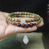 Contas de barril de sândalo verde DIY Pingente de Magnólia Branca Pulseira Mulher Mori Wenwan Contas de Buda Rosário Joias Atacado