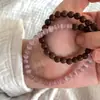 Pulsera Púrpura Estilo Chino Vintage con Sándalo Hilo Dorado y Exquisita Piedra Ojo de Gato, Joyería de Cuentas Multicapa para Mujer